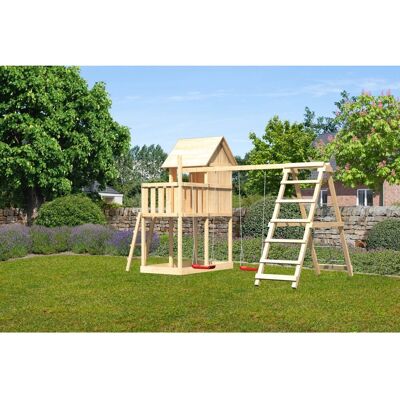 AKUBI Kinderspielhaus - Natur - 107x107x291 cm - Spielhaus AKUBI Kinderspielhaus - Natur - 107x107x291 cm - Spielhaus