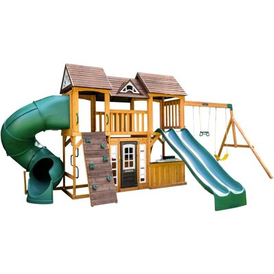 Zwerkules Spielturm Bolzo Rutschen und Schaukel Natur 347 cm x 692 cm x 285 cm Zwerkules Spielturm Bolzo Rutschen und Schaukel Natur 347 cm x 692 cm x 285 cm