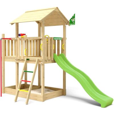Jungle Gym Spielturm Marvel Holz Rutschstange und Rutsche Hellgrün Jungle Gym Spielturm Marvel Holz Rutschstange und Rutsche Hellgrün