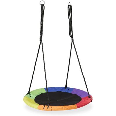 Relaxdays Nestschaukel Stahl Bunt Höhenverstellbar Ø 100 cm Relaxdays Nestschaukel Stahl Bunt Höhenverstellbar Ø 100 cm