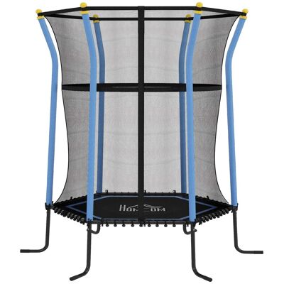 HOMCOM Kindertrampolin Stahl Kunststoff 122L x 111B x 190H cm Blau HOMCOM Kindertrampolin Stahl Kunststoff 122L x 111B x 190H cm Blau