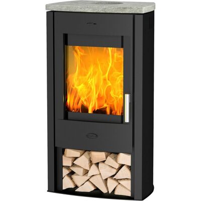FIREPLACE - Tuvalu - Schwarz - Speckstein - Wood Stove FIREPLACE - Tuvalu - Schwarz - Speckstein - Wood Stove