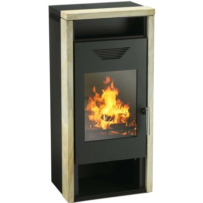 Wamsler LOGI-W Kaminofen Sandstein Schwarz 8 kW Wamsler LOGI-W Kaminofen Sandstein Schwarz 8 kW