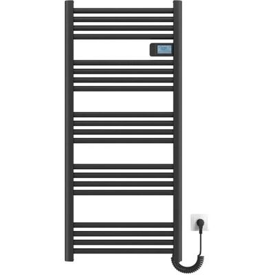 Emke Handtuchwärmer Elektrisch 120x54cm 600W Schwarz Heizkörper mit Thermostat LED Display mit Temperatur und Zeitanzeige Emke Handtuchwärmer Elektrisch 120x54cm 600W Schwarz Heizkörper mit Thermostat LED Display mit Temperatur und Zeitanzeige