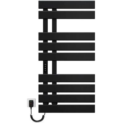 Emke Elektrischer Handtuchhalter 100×50cm Schwarz Flachbadheizkörper 320W LED Display WiFi APP Steuerung Timer Emke Elektrischer Handtuchhalter 100×50cm Schwarz Flachbadheizkörper 320W LED Display WiFi APP Steuerung Timer