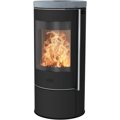 FIREPLACE RONDAL Teil Speckstein - Kaminofen - Schwarz FIREPLACE RONDAL Teil Speckstein - Kaminofen - Schwarz