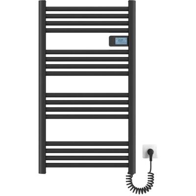 Emke Handtuchwärmer Elektrisch 96x54cm 500W Schwarz Heizkörper mit Thermostat LED Display mit Temperatur und Zeitanzeige Emke Handtuchwärmer Elektrisch 96x54cm 500W Schwarz Heizkörper mit Thermostat LED Display mit Temperatur und Zeitanzeige