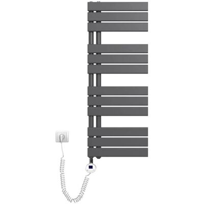 Emke Badheizkörper Elektrisch mit Thermostat und Timer für Handtuchwärmer 40x104cm 400W Anthrazit Handtuchheizkörper Emke Badheizkörper Elektrisch mit Thermostat und Timer für Handtuchwärmer 40x104cm 400W Anthrazit Handtuchheizkörper