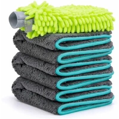 addhome Auto-Mikrofasertuch Set 1200 GSM 3x Tuch 40x40cm + Waschhandschuh addhome Auto-Mikrofasertuch Set 1200 GSM 3x Tuch 40x40cm + Waschhandschuh