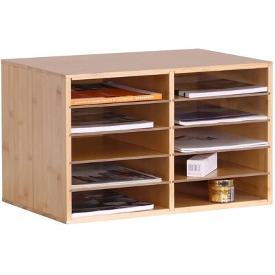 Relaxdays Dokumentenablage Bambus Natur 10 Fächer Höhenverstellbar 31 cm x 49 cm x 31 cm 7,5 kg Relaxdays Dokumentenablage Bambus Natur 10 Fächer Höhenverstellbar 31 cm x 49 cm x 31 cm 7,5 kg