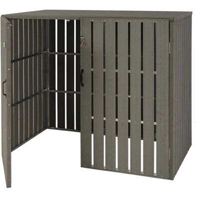 MCW 2-/4er WPC-Mülltonnenverkleidung J28 Grau 115x140x100cm MCW 2-/4er WPC-Mülltonnenverkleidung J28 Grau 115x140x100cm