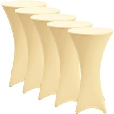 Beautissu Stella Stehtischhusse ø 80cm Creme 5tlg Beautissu Stella Stehtischhusse ø 80cm Creme 5tlg