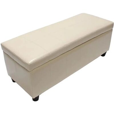 MCW Aufbewahrungs-Truhe Kriens Leder/Kunstleder 112x45x45cm Creme MCW Aufbewahrungs-Truhe Kriens Leder/Kunstleder 112x45x45cm Creme