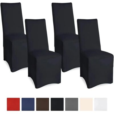 Beautissu Leona Stuhlhusse 95x45cm Schwarz Stretch Bankett 4tlg Beautissu Leona Stuhlhusse 95x45cm Schwarz Stretch Bankett 4tlg