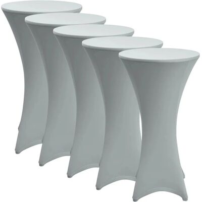 Beautissu Stella Stehtischhusse Ø 80cm Silber 5tlg Beautissu Stella Stehtischhusse Ø 80cm Silber 5tlg
