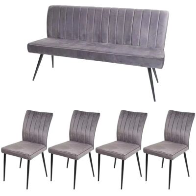 MCW Esszimmer-Set K16 5-teilig Dunkelgrau MCW Esszimmer-Set K16 5-teilig Dunkelgrau