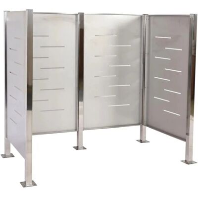 MCW Mülltonnen-Zaun J55 Edelstahl 150x165x85cm Silber MCW Mülltonnen-Zaun J55 Edelstahl 150x165x85cm Silber