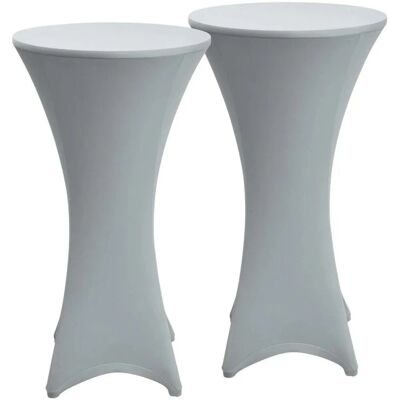 Beautissu Stella Stehtischhusse Ø 70cm Silber 2tlg Beautissu Stella Stehtischhusse Ø 70cm Silber 2tlg