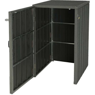 MCW 1-/2er WPC-Mülltonnenverkleidung J28 Grau 117x80x105cm MCW 1-/2er WPC-Mülltonnenverkleidung J28 Grau 117x80x105cm