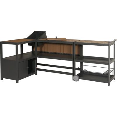 MCW Aluminium Outdoor-Küche 3-teilig M64 Anthrazit Helle Holzoptik MCW Aluminium Outdoor-Küche 3-teilig M64 Anthrazit Helle Holzoptik