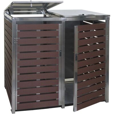 MCW Mülltonnenverkleidung K14 2er Walnuss-Holzoptik 119x134x84cm MCW Mülltonnenverkleidung K14 2er Walnuss-Holzoptik 119x134x84cm
