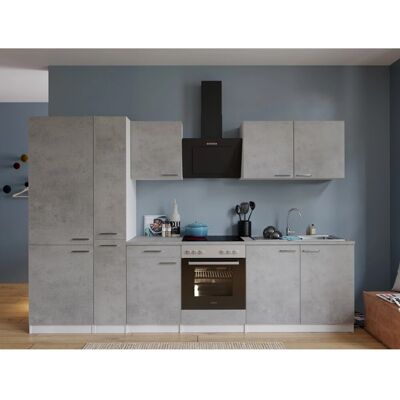 Respekta Küchenblock Malia 300 cm Beton Fronten inkl. Kühl-/ Gefrierkombination Respekta Küchenblock Malia 300 cm Beton Fronten inkl. Kühl-/ Gefrierkombination