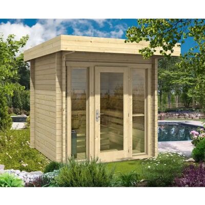 Finntherm Gartensauna Lupoa-44 Naturbelassen 259 cm x 294 cm Wandstärke 44 mm Finntherm Gartensauna Lupoa-44 Naturbelassen 259 cm x 294 cm Wandstärke 44 mm