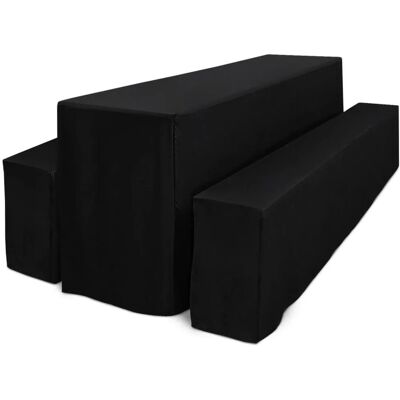 Beautissu 3tlg Biertischhussen Set für Bierzeltgarnitur 220x50cm Schwarz Beautissu 3tlg Biertischhussen Set für Bierzeltgarnitur 220x50cm Schwarz