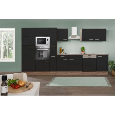 Respekta Küchenzeile KB370EYSMIGKE 370 cm Schwarz Eiche-York Nachbildung Respekta Küchenzeile KB370EYSMIGKE 370 cm Schwarz Eiche-York Nachbildung