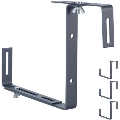 Relaxdays Blumenkastenhalter 4er Set Metall Anthrazit Verstellbar Ohne Bohren 17 x 2 cm 1,2 kg Relaxdays Blumenkastenhalter 4er Set Metall Anthrazit Verstellbar Ohne Bohren 17 x 2 cm 1,2 kg