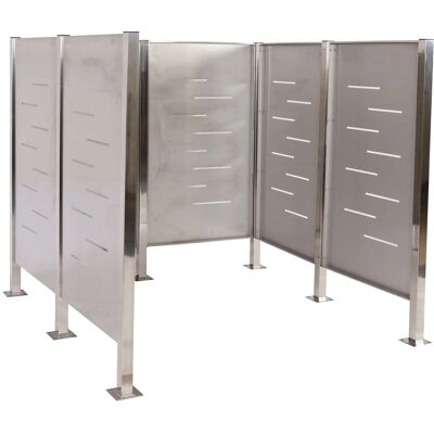MCW Mülltonnen-Zaun J55 Edelstahl 151x165x165cm Silber MCW Mülltonnen-Zaun J55 Edelstahl 151x165x165cm Silber