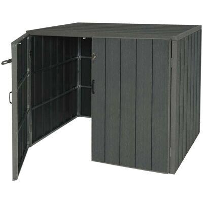 MCW 2-/4er WPC-Mülltonnenverkleidung J28 Grau 117x142x102cm MCW 2-/4er WPC-Mülltonnenverkleidung J28 Grau 117x142x102cm