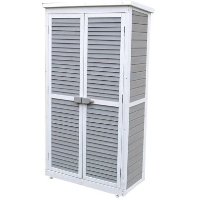 Leco Gartenschrank Momo 160 cm Grau-Weiß Leco Gartenschrank Momo 160 cm Grau-Weiß