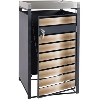 MCW Mülltonnenverkleidung J81 1er Gold 125x68x80cm MCW Mülltonnenverkleidung J81 1er Gold 125x68x80cm
