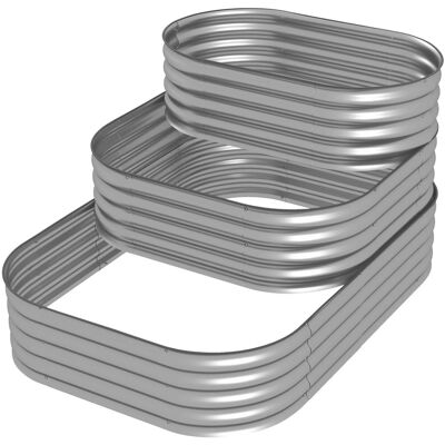 Outsunny Garten-Bett Verzinktes Blech Silber 158L x 109B x 82H cm Outsunny Garten-Bett Verzinktes Blech Silber 158L x 109B x 82H cm