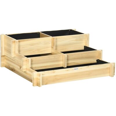 Outsunny Holz Hochbeet - Dreistufig, Wetterfest, 93x93x35cm Outsunny Holz Hochbeet - Dreistufig, Wetterfest, 93x93x35cm