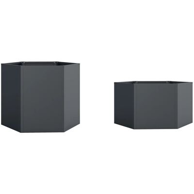 Westmann Metall-Hochbeet Varia 6-eckig Anthrazit 2er-Set Westmann Metall-Hochbeet Varia 6-eckig Anthrazit 2er-Set