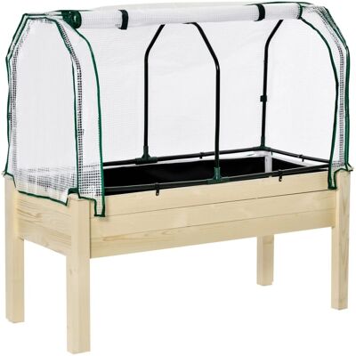 Outsunny Hochbeet Aufrollbare Folienabdeckung Tannenholz 121L x 55B x 117H cm Naturholz Outsunny Hochbeet Aufrollbare Folienabdeckung Tannenholz 121L x 55B x 117H cm Naturholz