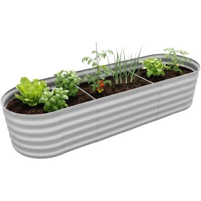 Relaxdays Hochbeet Metall Verzinkt Hellgrau Halbrund Bodenfrei 240 cm x 60 cm x 45 cm 14,5 kg Relaxdays Hochbeet Metall Verzinkt Hellgrau Halbrund Bodenfrei 240 cm x 60 cm x 45 cm 14,5 kg