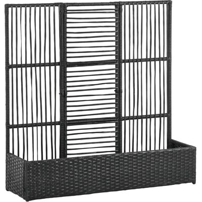 Outsunny Blumenkasten mit Spalier PE-Rattan Stahl 103L x 103B x 29H cm Schwarz Outsunny Blumenkasten mit Spalier PE-Rattan Stahl 103L x 103B x 29H cm Schwarz