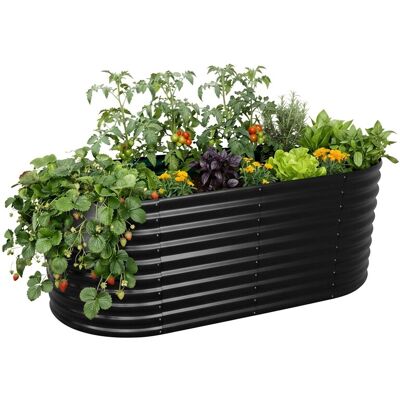Relaxdays Hochbeet Metall Schwarz Halbrund 80 cm x 160 cm x 80 cm Relaxdays Hochbeet Metall Schwarz Halbrund 80 cm x 160 cm x 80 cm