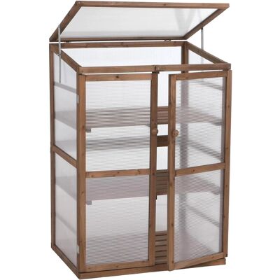 MCW Gewächshaus Q13 Verstellbar Holz 110x76x57cm Dunkelbraun MCW Gewächshaus Q13 Verstellbar Holz 110x76x57cm Dunkelbraun