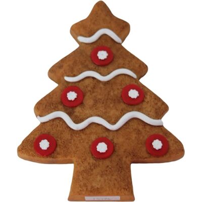 Deko-Weihnachtsfigur Pfefferkuchen-Tanne 15,5 cm Braun-Weiß Deko-Weihnachtsfigur Pfefferkuchen-Tanne 15,5 cm Braun-Weiß