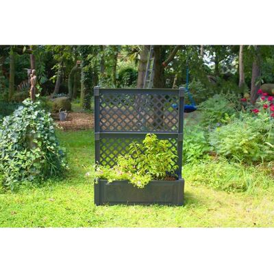 KHW Pflanzkasten Groß m. Zentralspalier 2-tlg. Anthrazit 140 cm x 100 cm x 43 cm KHW Pflanzkasten Groß m. Zentralspalier 2-tlg. Anthrazit 140 cm x 100 cm x 43 cm