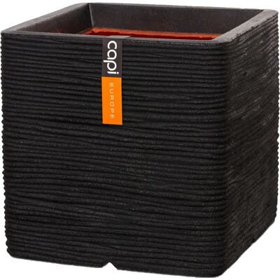Capi Pflanztopf Nature Rib Quadrat Riffel 30 cm x 30 cm x 30 cm Schwarz Capi Pflanztopf Nature Rib Quadrat Riffel 30 cm x 30 cm x 30 cm Schwarz