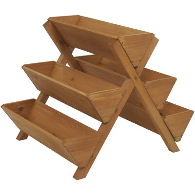 MCW Pflanztreppe O15 Blumenregal Pflanzkübel Holz 5 Kästen 56x56x70 Natur MCW Pflanztreppe O15 Blumenregal Pflanzkübel Holz 5 Kästen 56x56x70 Natur