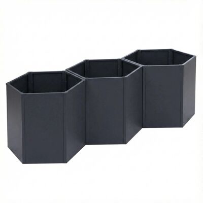MCW 3er-Set Hochbeet P64 Stahl 77x264x100cm Anthrazit MCW 3er-Set Hochbeet P64 Stahl 77x264x100cm Anthrazit