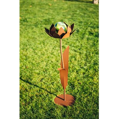 Ferrum Art Design Deko-Glasblume Sybille 104 cm Edelrost Ferrum Art Design Deko-Glasblume Sybille 104 cm Edelrost