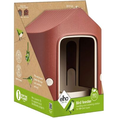 Elho Vogelfutterhaus Cosy 18 cm Rot-Weiß Elho Vogelfutterhaus Cosy 18 cm Rot-Weiß