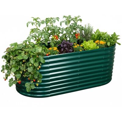 Relaxdays Hochbeet Metall Grün Halbrund 80 cm x 160 cm x 80 cm Relaxdays Hochbeet Metall Grün Halbrund 80 cm x 160 cm x 80 cm